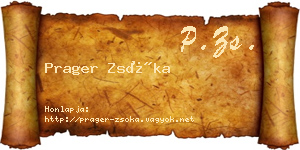 Prager Zsóka névjegykártya